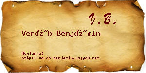 Veréb Benjámin névjegykártya